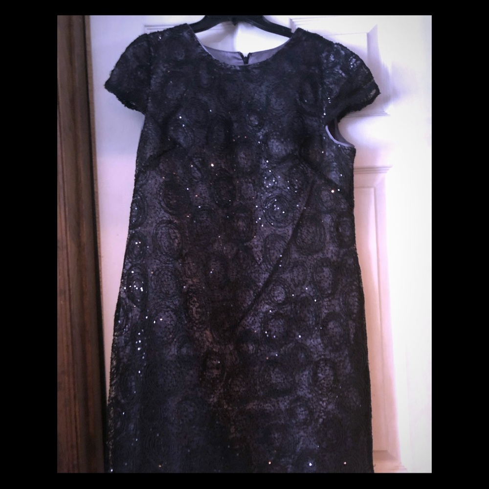 Black sequenced cocktail dress